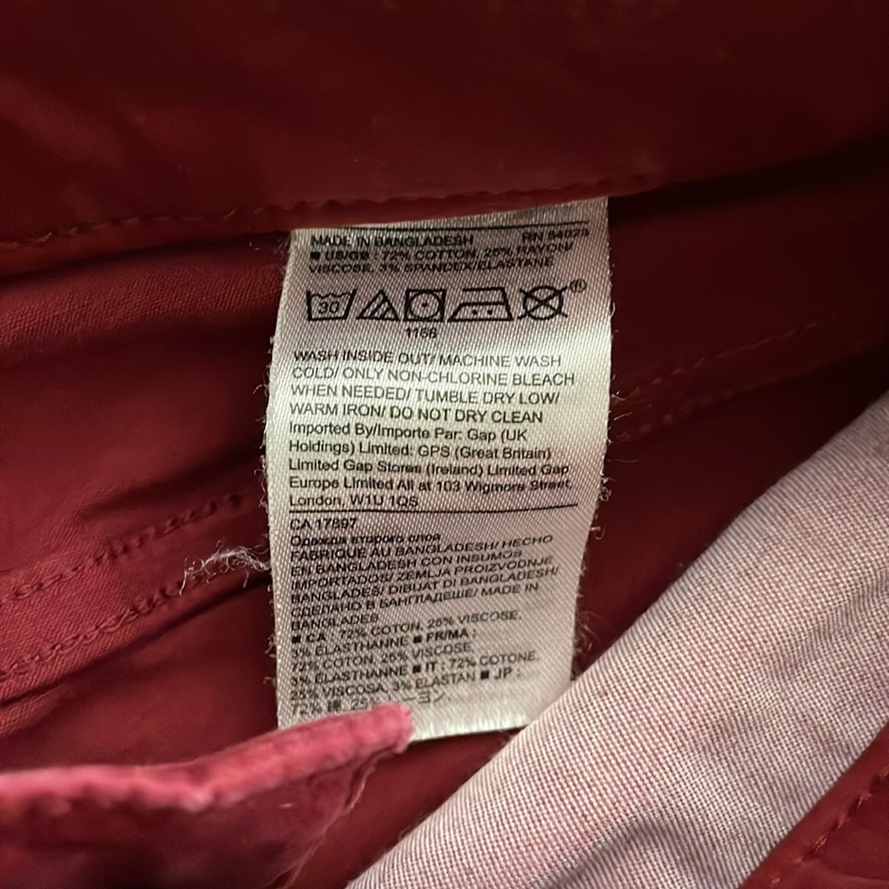 RED BANANA REPUBLIC CROPPED SKINNY PANTS - Picture 6 of 7